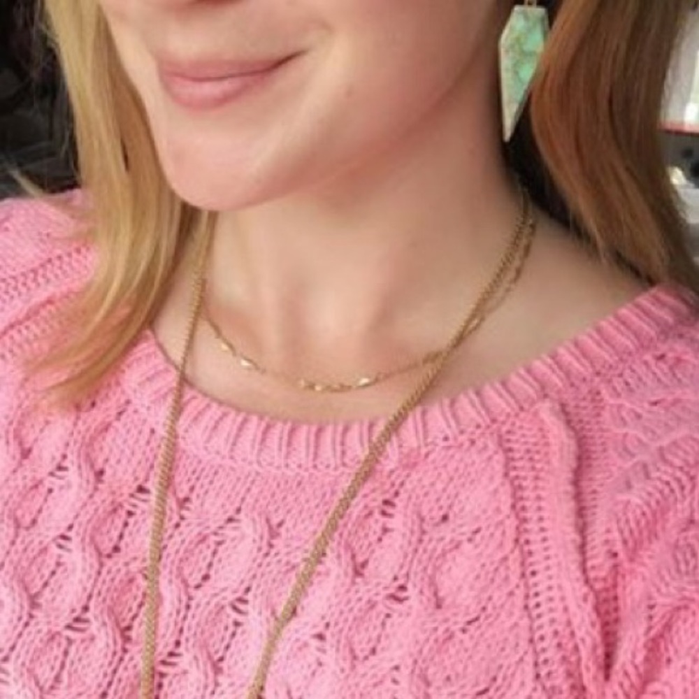 Stella & Dot | Modern Linear GOLD + AquaBlue Winona Drop Earrings - Picture 3 of 7